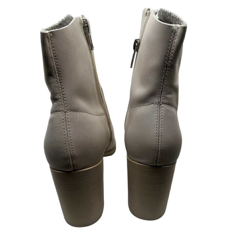 Steve Madden Cate Bone Leather Block Heel Pointed Toe Pull On Ankle Boot Size 10 - Picture 7 of 12